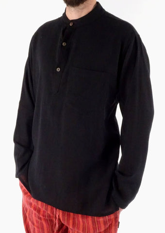 UNISEX GRANDAD COLLARLESS PLAIN SHIRTS