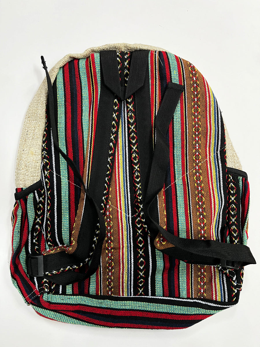 HEMP CANVAS RUCKSACK Backpack MUSHROOM CORE HIPPIE SCHOOL COLLEGE