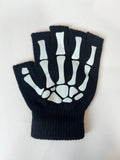 GOTHIC PUNK KNITTED FINGERLESS SKELETON HAND GLOVES