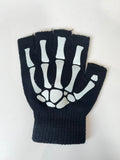 GOTHIC PUNK KNITTED FINGERLESS SKELETON HAND GLOVES