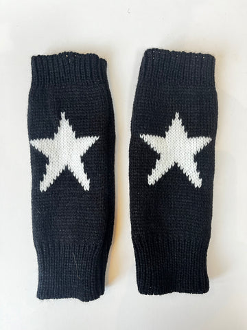 GOTHIC PUNK KNITTED FINGERLESS STAR GLOVES/SLEEVES