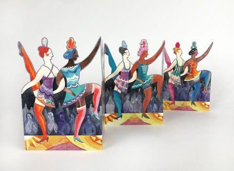 SARAH YOUNG 3D DIE CUT GREETING CARD Cabaret Dancers