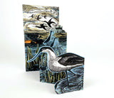 ANGELA HARDING 3D DIE CUT GREETING CARD Avocets at Blakeney