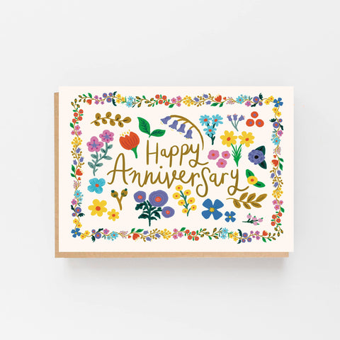 HAPPY ANNIVERSARY WHITE GREETING CARD LOMOND PAPER CO