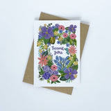 THANK YOU FLOWERS GREETING CARD LOMOND PAPER CO