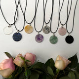 CRYSTAL COIN PENDANT NECKLACES