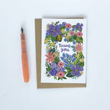 THANK YOU FLOWERS GREETING CARD LOMOND PAPER CO