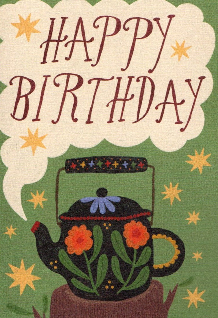 GREETING CARD Birthday Teapot PRINTER JOHNSON