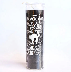 BLACK CAT MEXICAN PRAYER, RITUAL CANDLE