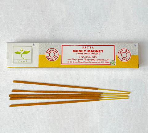 MONEY MAGNET WHITE SAGE & VANILLA SATYA NAG CHAMPA INCENSE STICKS