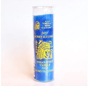 FAST MONEY BLESSING MEXICAN PRAYER, RITUAL CANDLE