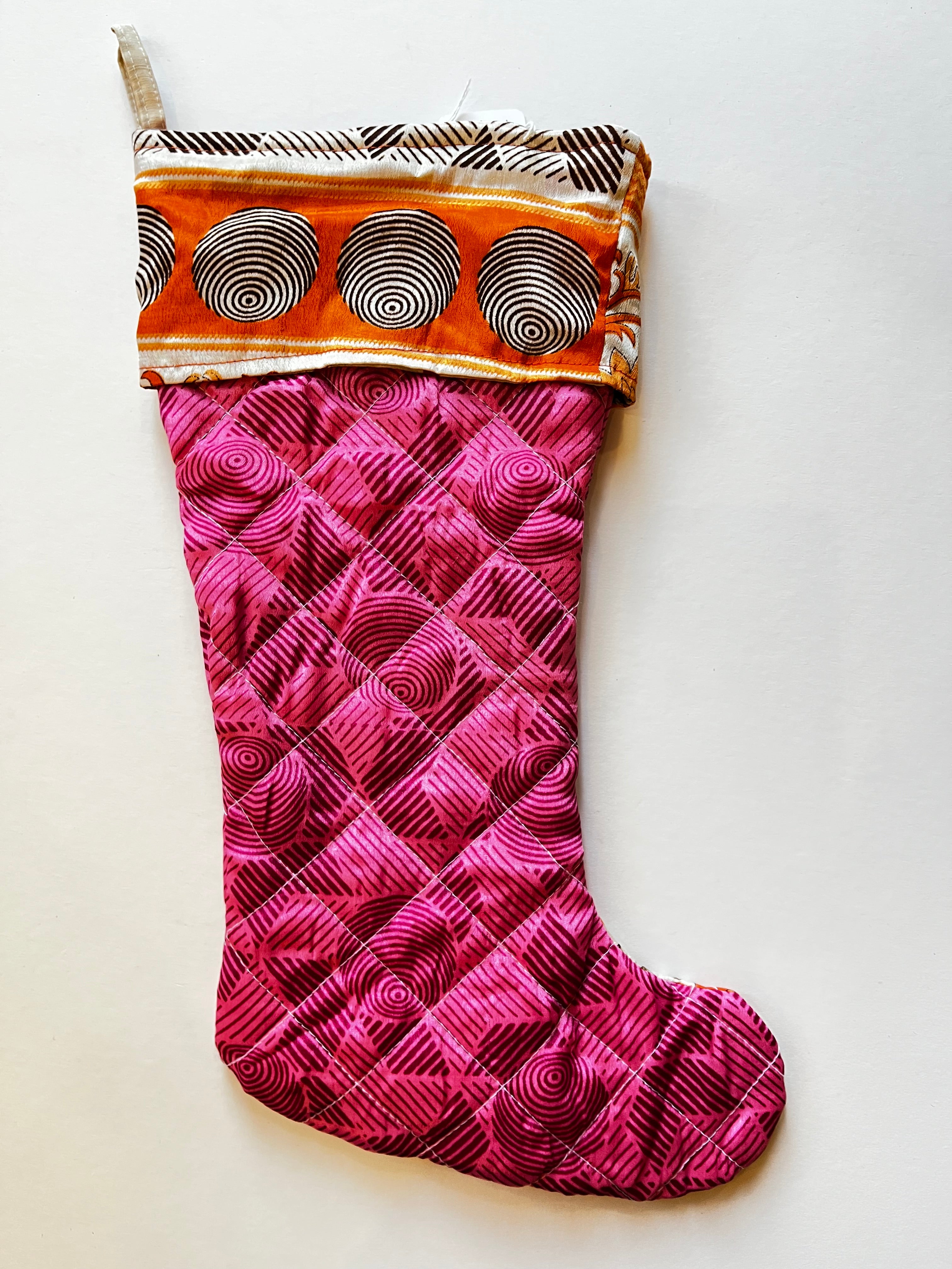 RECYCLED SARI CHRISTMAS STOCKINGS