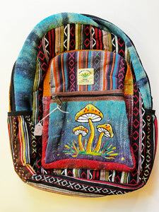 LARGE MUSHROOM CORE HEMP CANVAS RUCKSACK/BACKPACK