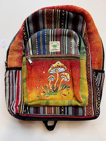 LARGE MUSHROOM CORE HEMP CANVAS RUCKSACK/BACKPACK