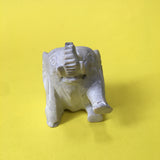 SOAPSTONE SITTING ELEPHANT FIGURE