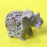 SOAPSTONE CARVED ELEPHANT FIGURE