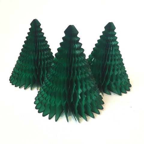 PAPER HONEYCOMB CHRISTMAS TREE DECORATION SET OF 3