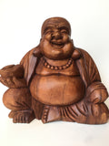WOODEN HAPPY BUDDHA STATUE Figure 25 cm