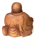 WOODEN HAPPY BUDDHA STATUE Figure 25 cm