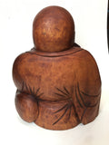 WOODEN HAPPY BUDDHA STATUE Figure 30 cm A