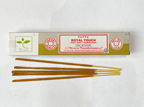 ROYAL TOUCH WHITE SAGE AND FRANKINCENSE SATYA NAG CHAMPA INCENSE STICKS