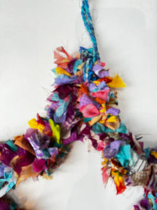 RECYCLED SARI STAR WREATH