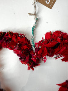 RECYCLED SARI HEART WREATH