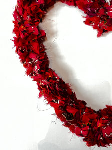 RECYCLED SARI HEART WREATH