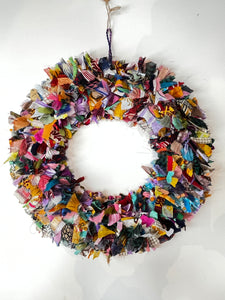 LARGE RECYCLED SARI WREATH