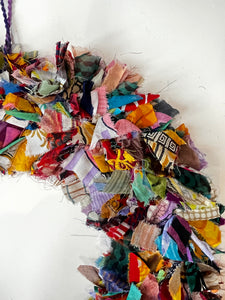 LARGE RECYCLED SARI WREATH