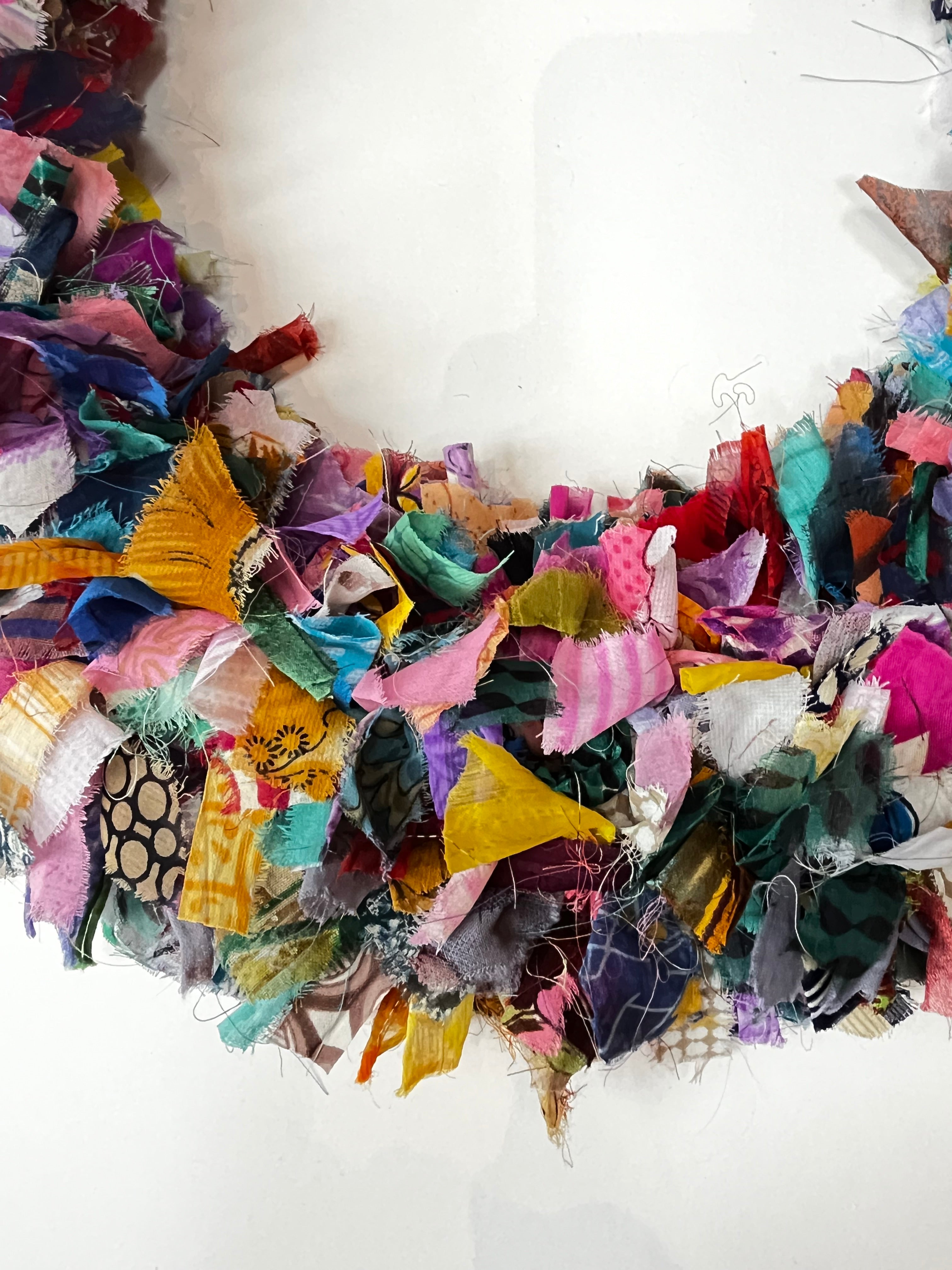 LARGE RECYCLED SARI WREATH