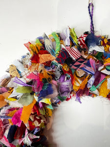 LARGE RECYCLED SARI WREATH