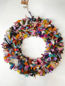 LARGE RECYCLED SARI WREATH