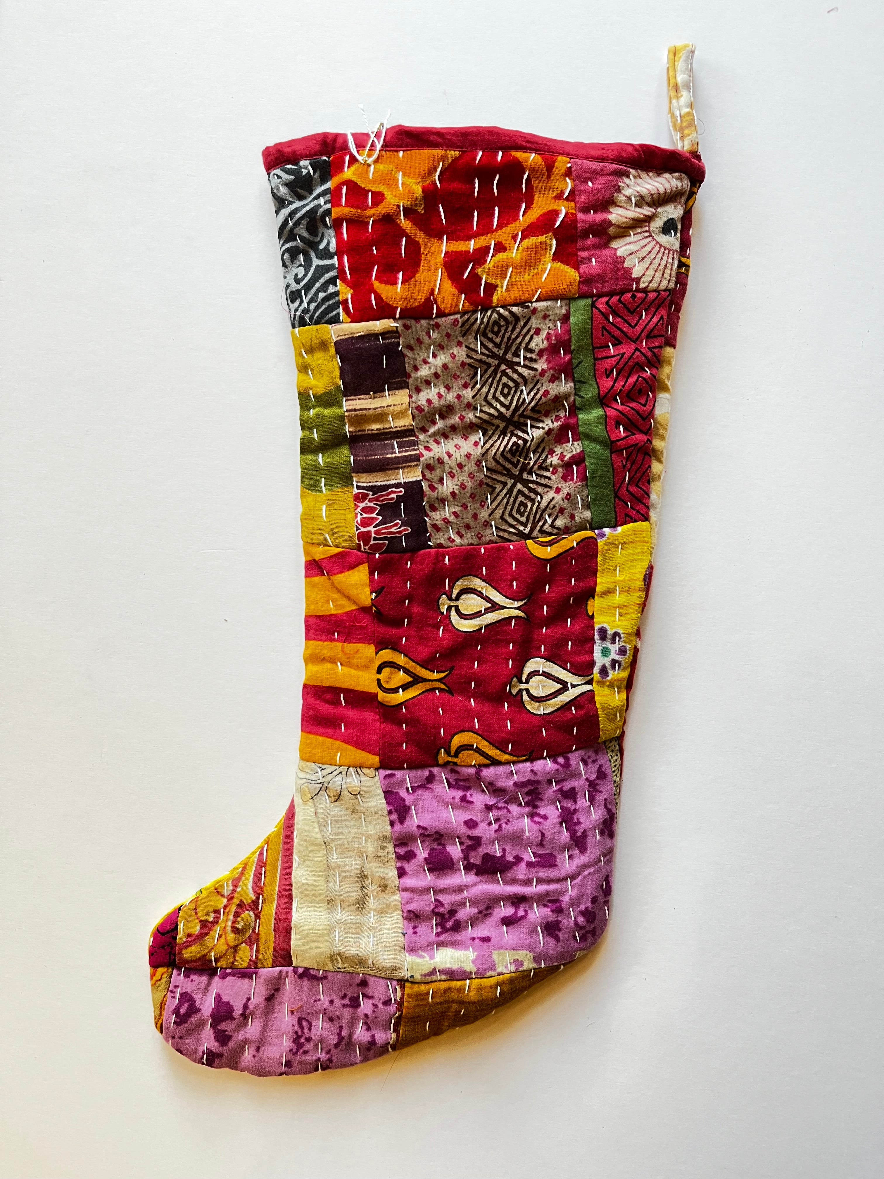 RECYCLED SARI CHRISTMAS STOCKINGS