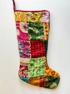 RECYCLED SARI CHRISTMAS STOCKINGS