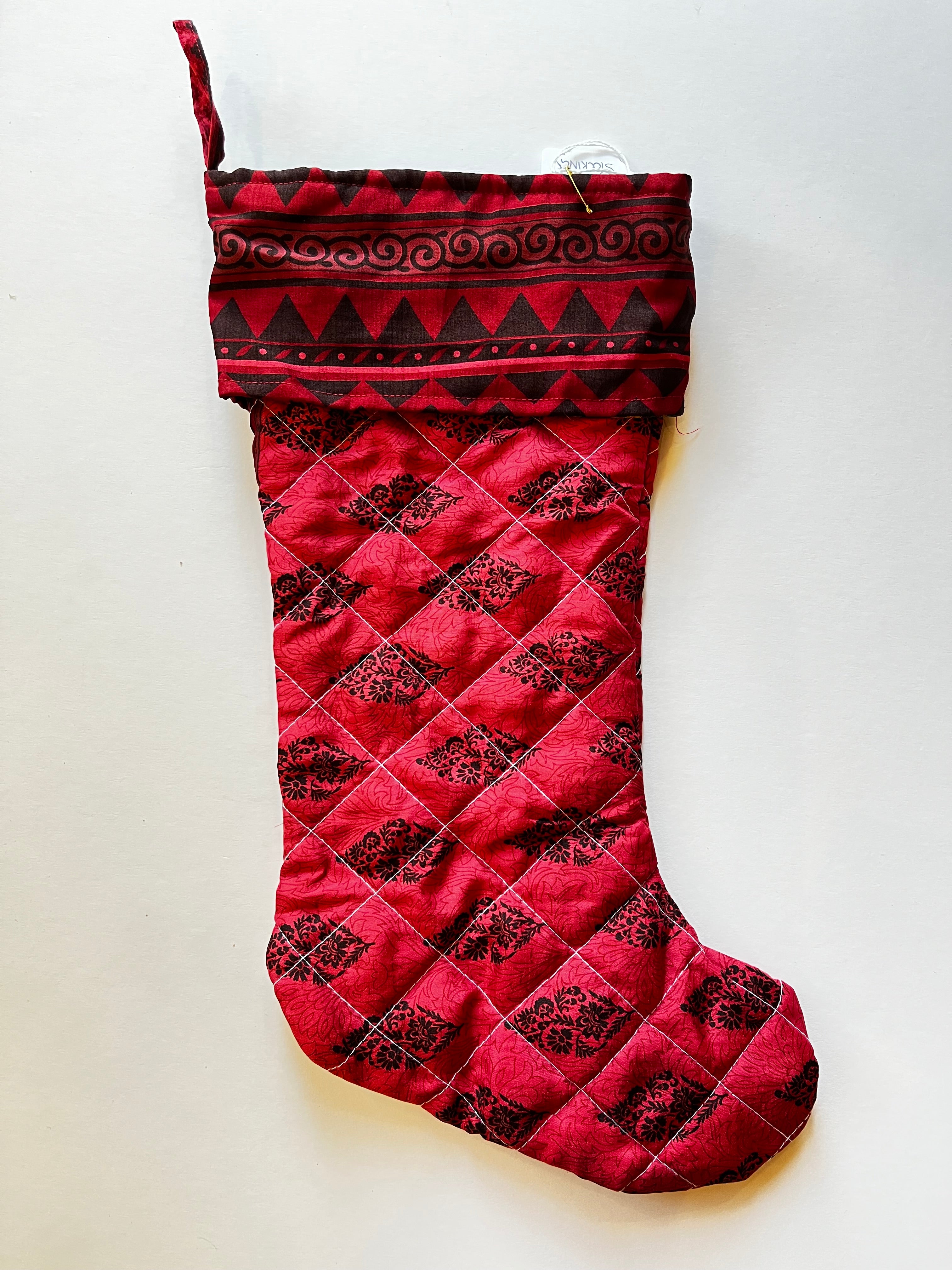 RECYCLED SARI CHRISTMAS STOCKINGS