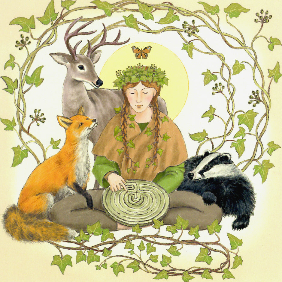 PAGAN WICCAN GREETING CARD Labyrinth Journeying WENDY ANDREW