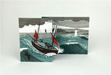 MATT JOHNSON 3D DIE CUT GREETING CARD Lugger in a Storm