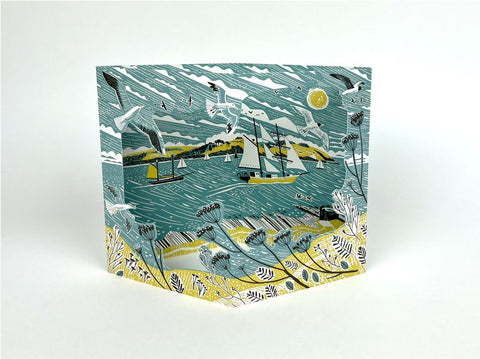MATT JOHNSON 3D DIE CUT GREETING CARD Tall Ship Pendennis Point
