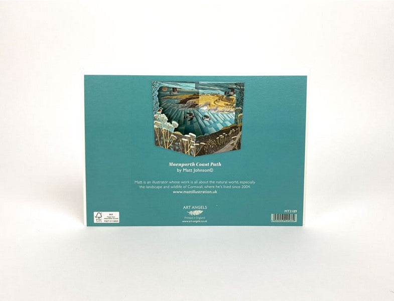 MATT JOHNSON 3D DIE CUT GREETING CARD Maenporth Coast Path