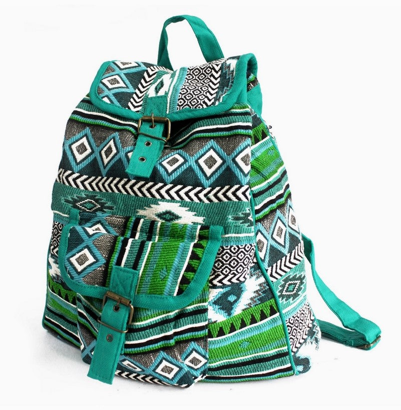 JACQUARD AZTEC DESIGN BACKPACK, RUCKSACK