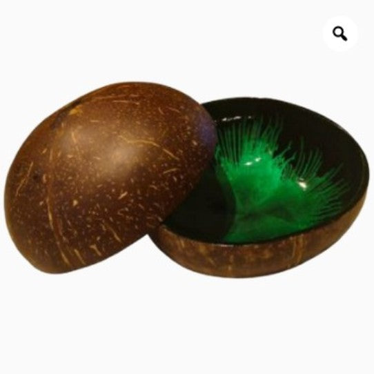 LACQUERED COCONUT BOWLS Feathered