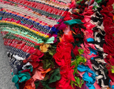RECYCLED FLUFFY SARI INDIAN RAG RUG