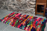 RECYCLED FLUFFY SARI INDIAN RAG RUG