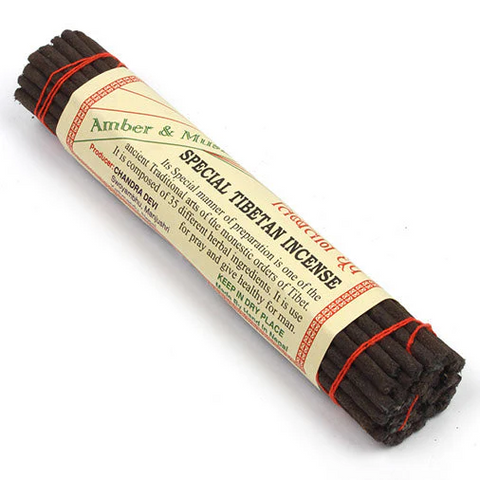 AMBER & MUSK MIXED TIBETAN INCENSE STICKS