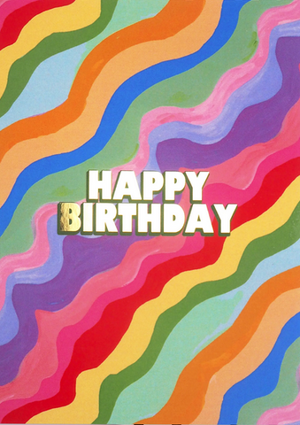 GREETING CARD Happy Birthday Rainbows ELEANOR BOWMER