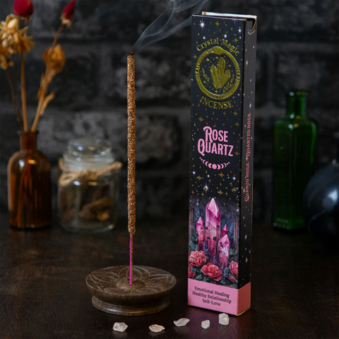 CRYSTAL MAGIC INCENSE Rose Quartz SMUDGING INCENSE STICKS