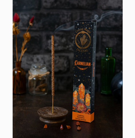 CRYSTAL MAGIC INCENSE Carnelian SMUDGING INCENSE STICKS