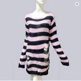 OVERSIZED PUNK GOTHIC DISTRESSED JUMPER/SWEATER