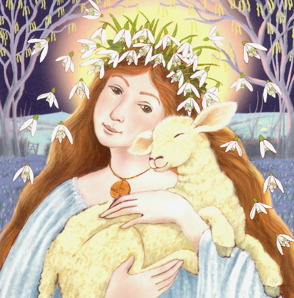 PAGAN WICCAN GREETING CARD Snowdrop Maiden WENDY ANDREW